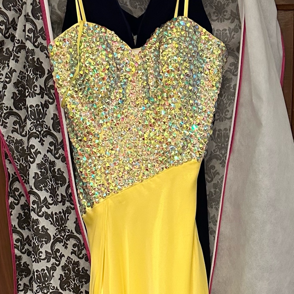Yellow Gown with Sequin Bodice